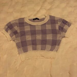 Purple gingham crop top, size small, worn once